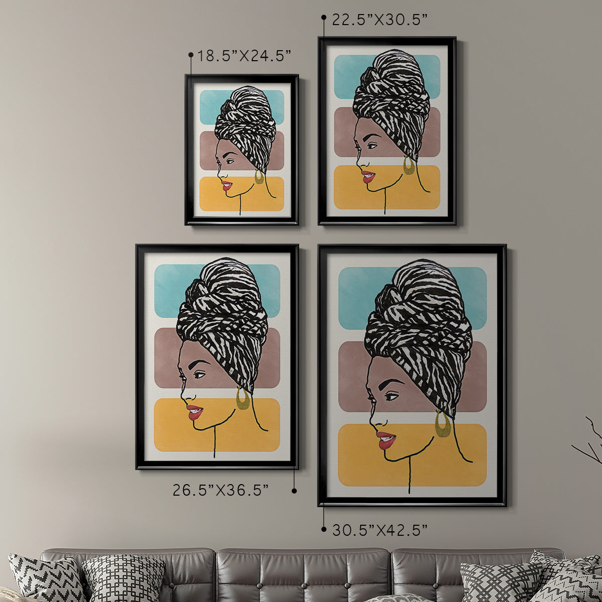 Head Wrap II - Modern Framed Canvas Print