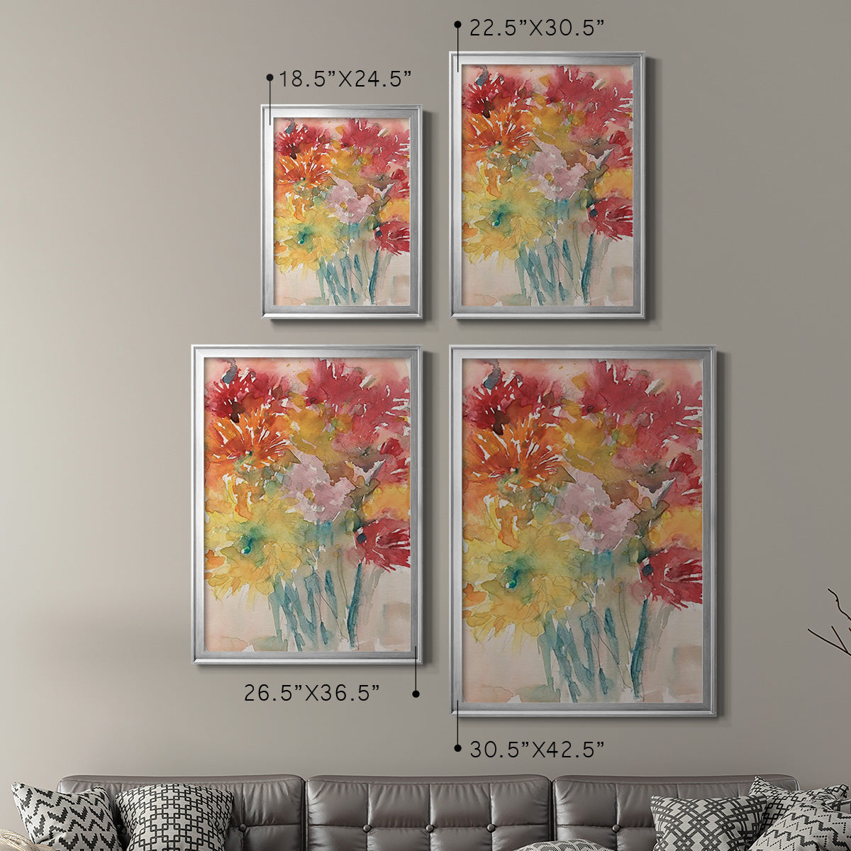 Floral Treats I - Modern Framed Canvas Print