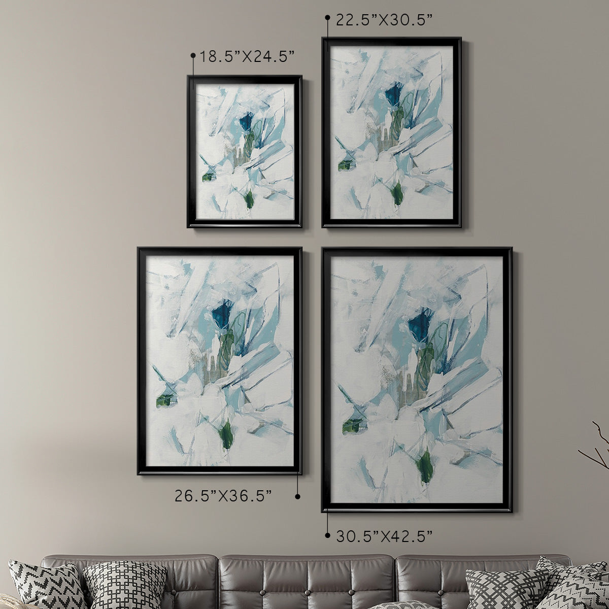 Ice Cavern IV - Modern Framed Canvas Print