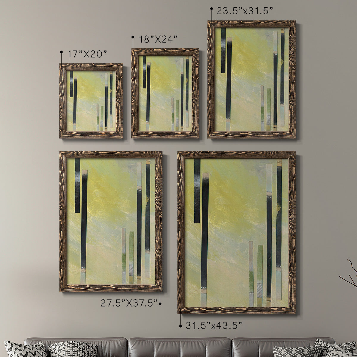 Neutral Assemblage I - Premium Framed Canvas 2 Piece Set - Ready to Hang