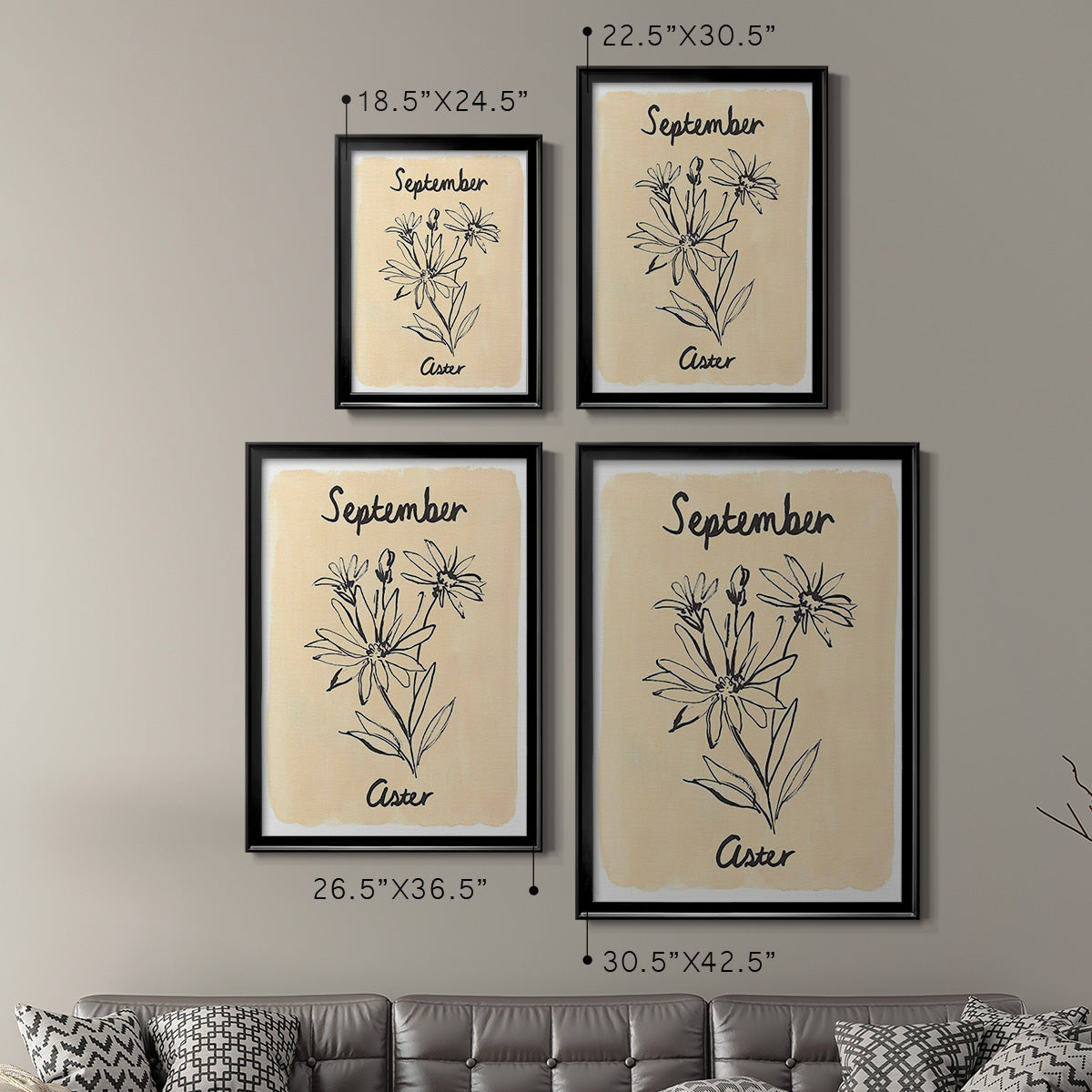 Birth Month IX - Modern Framed Canvas Print