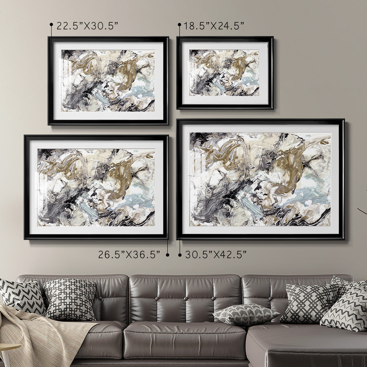 Marbelized Abstract - Modern Framed Art Print