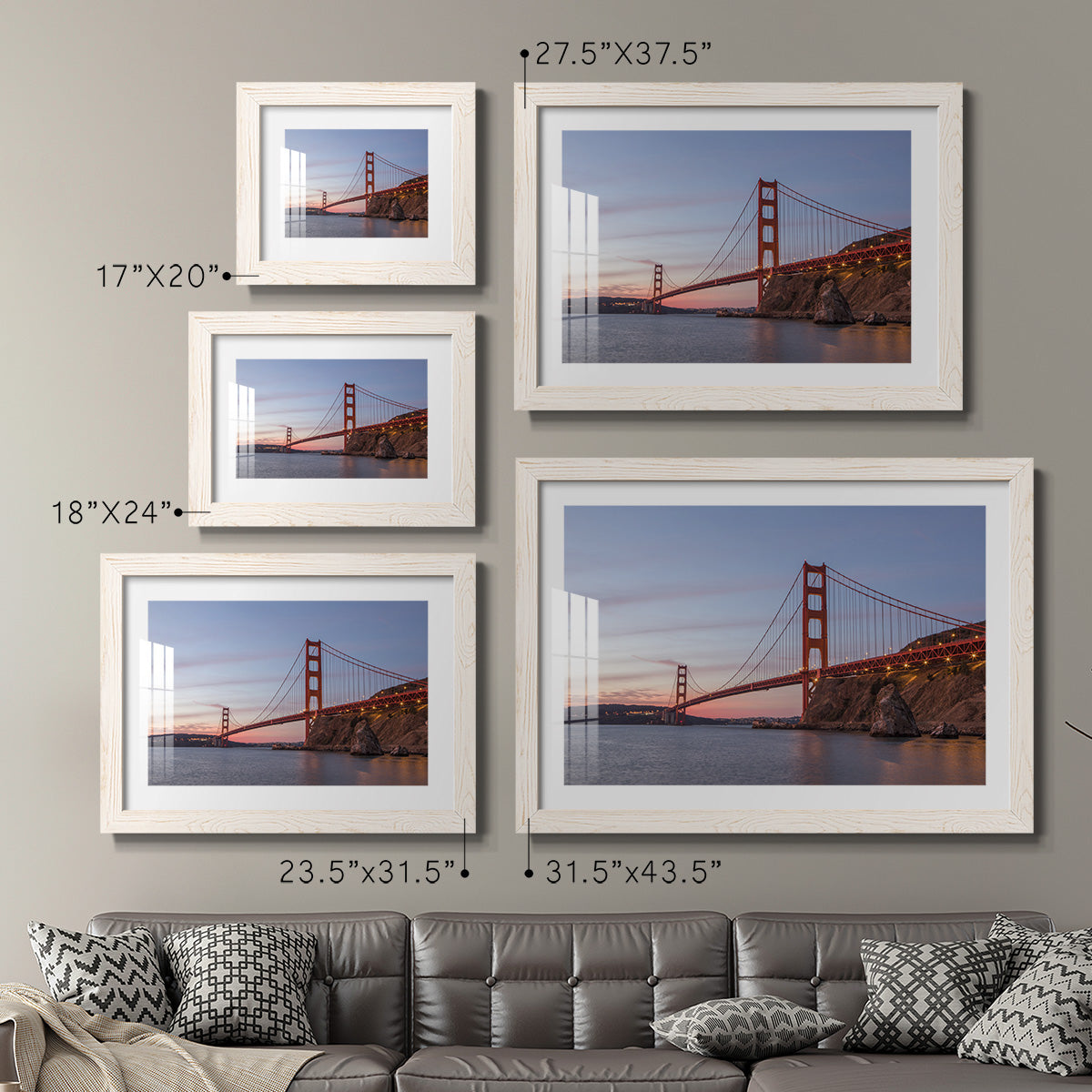 Golden Gate Span - Barnwood Framed Art Print