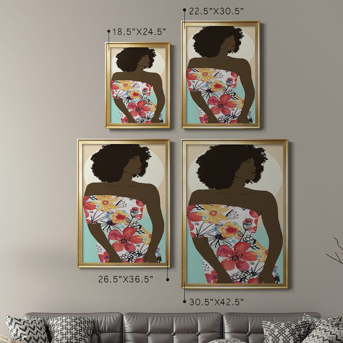 You Go Woman II - Modern Framed Canvas Print