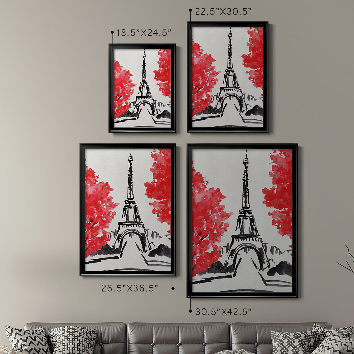 Day in Paris I - Modern Framed Canvas Print