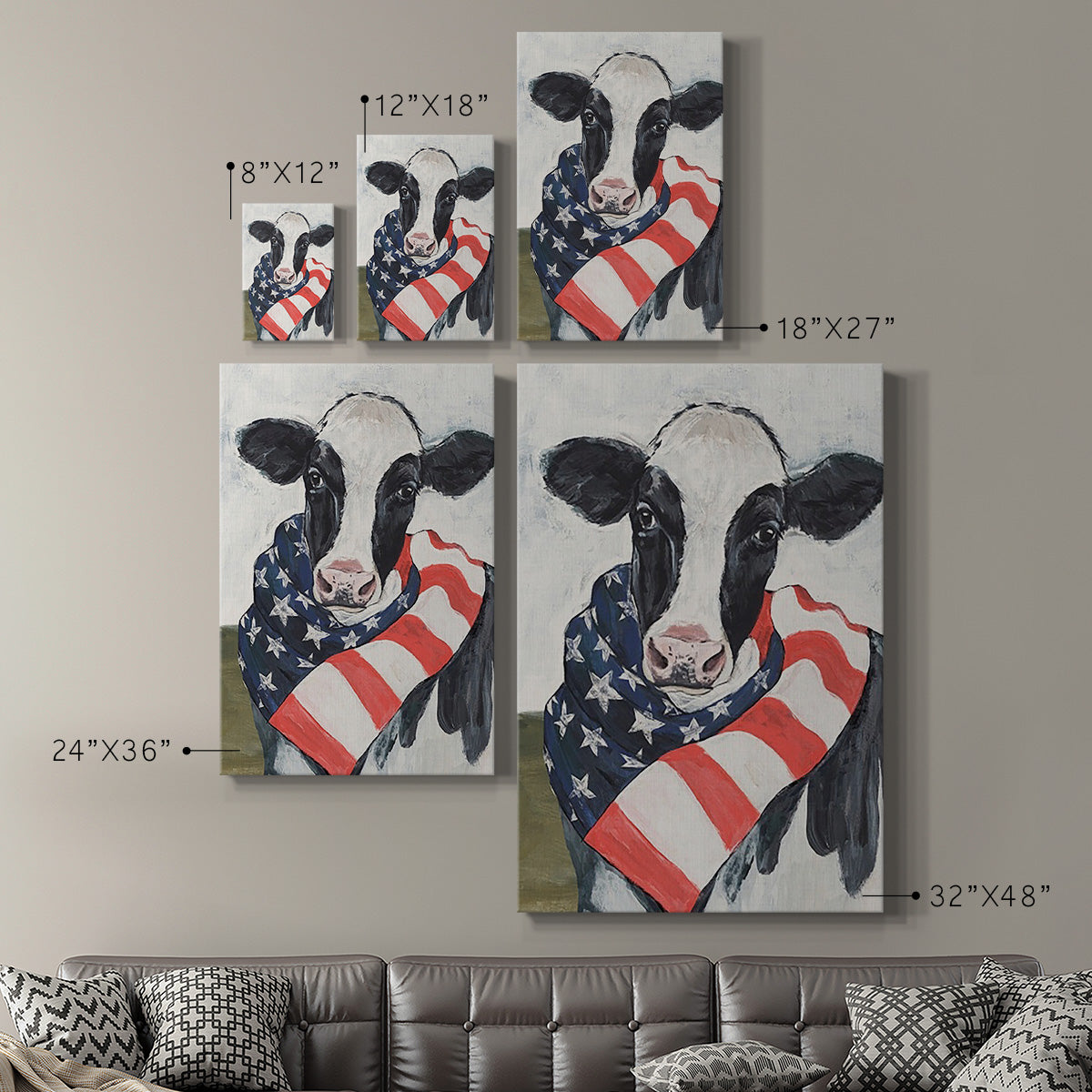 American Cow I Premium Gallery Wrapped Canvas - Ready to Hang