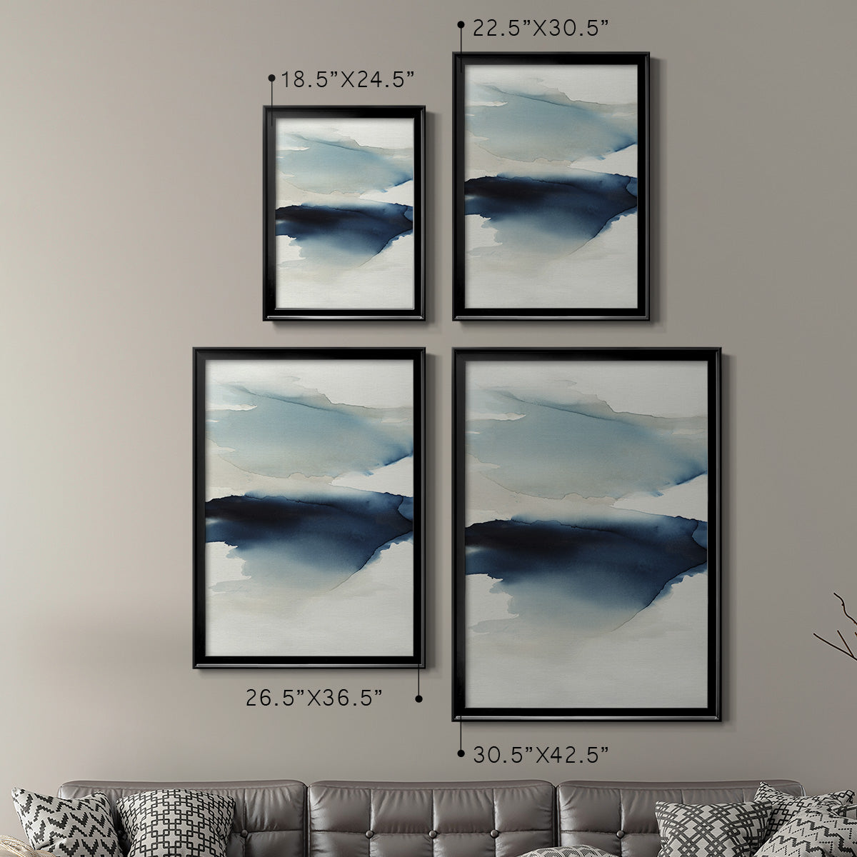 Waves I - Modern Framed Canvas Print