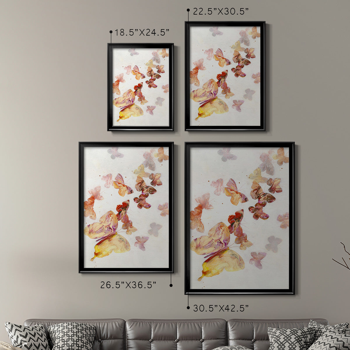 All A Flutter - Modern Framed Canvas Print