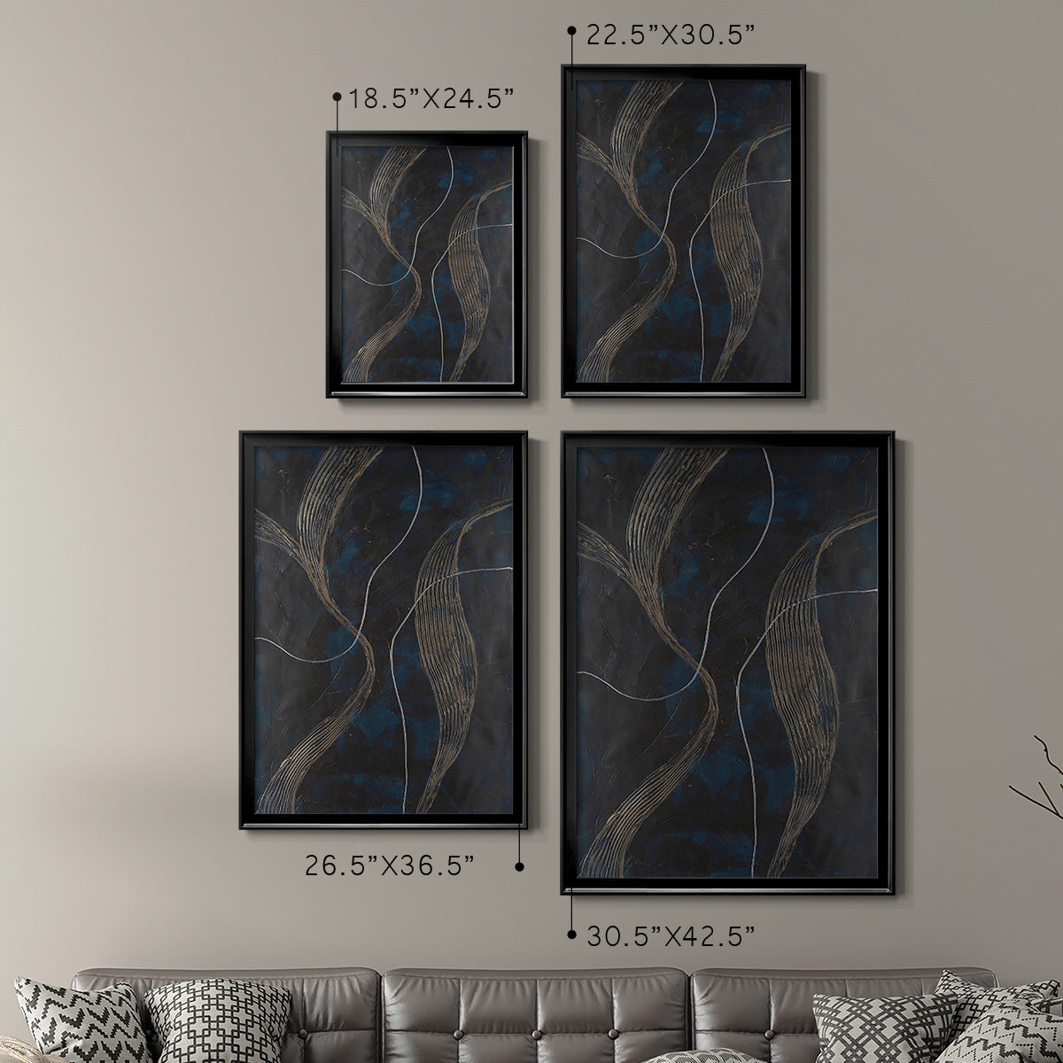 Laminar Flow II - Modern Framed Canvas Print