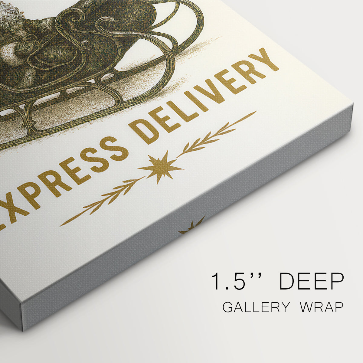 Tinsel-Gold Evergreen Village - Canvas Art Print