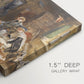Canvas art print of a group of figures gathered indoors sharing food in rustic setting, highlighting texture and gallery-wrapped edges
