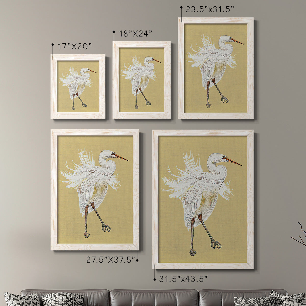 Heron Plumage V - Premium Framed Canvas 2 Piece Set - Ready to Hang