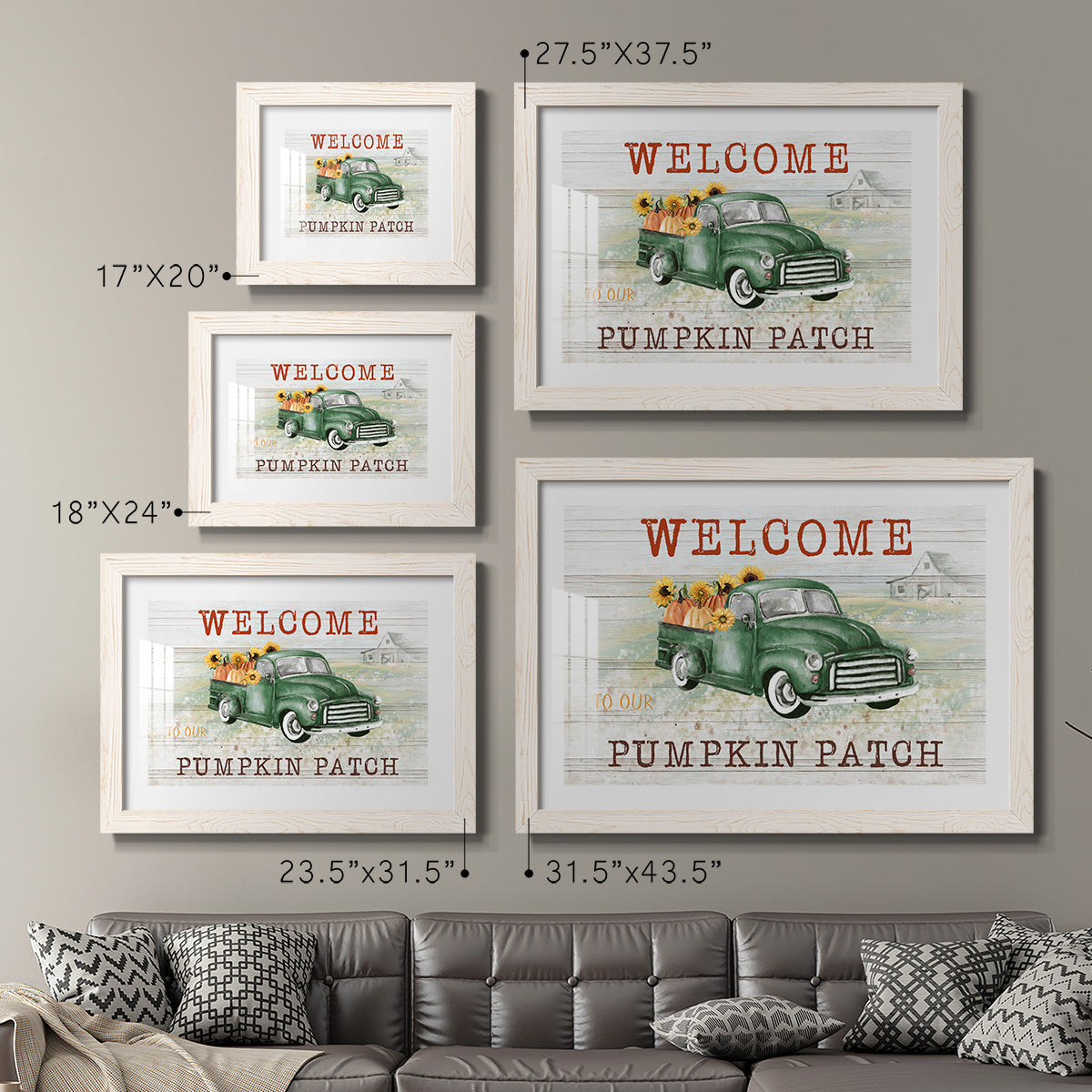 Pumpkin Patch - Barnwood Framed Art Print