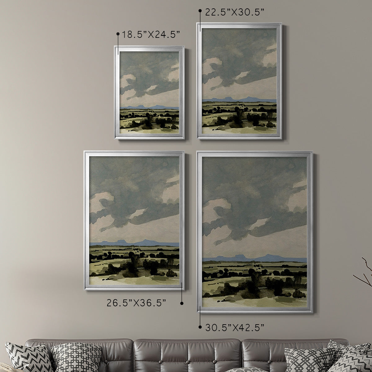 Pink Hazy Sky I - Modern Framed Canvas Print