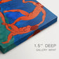 Canvas art print of dancing figures holding hands in a circular rhythm against a bold background, highlighting texture and gallery-wrapped edges