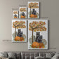 Raccoons On Pumpkins Under Tree Premium Gallery Wrapped Canvas - Ready to Hang