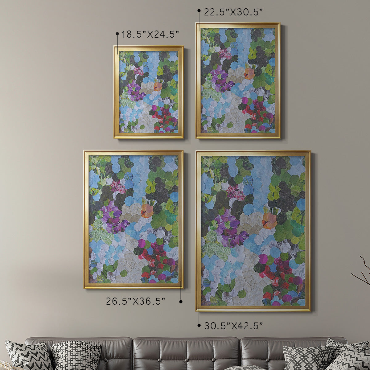 Iris Garden - Modern Framed Canvas Print