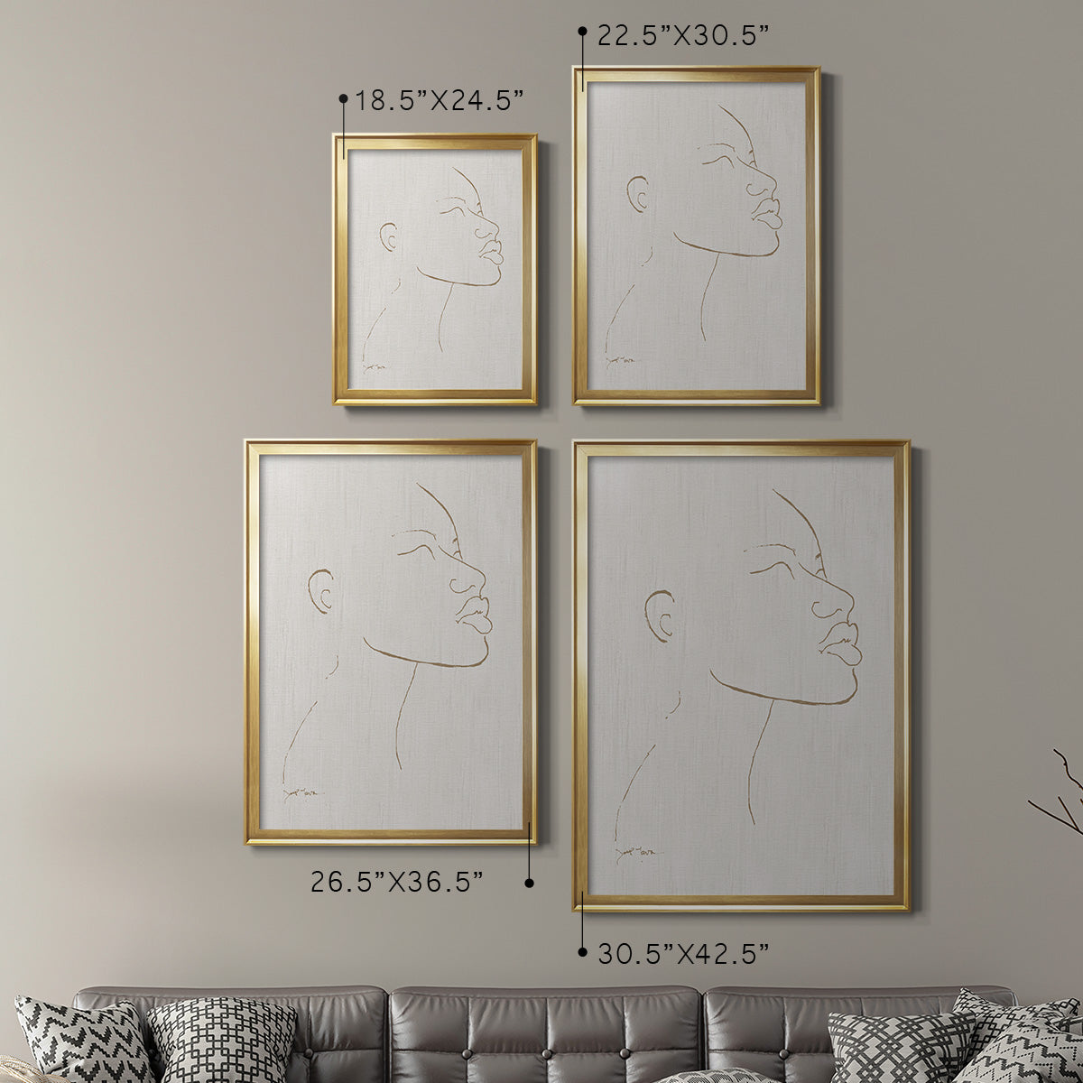 Portrait Sketch I - Modern Framed Canvas Print
