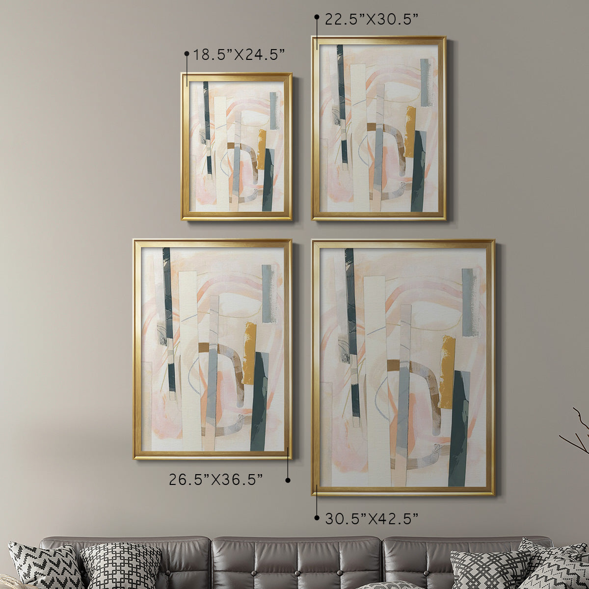 Melon Litmus III - Modern Framed Canvas Print