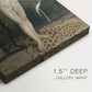 Close-up of a gallery-wrapped canvas corner showing a gentle portrayal with smooth texture, highlighting texture and print detail.