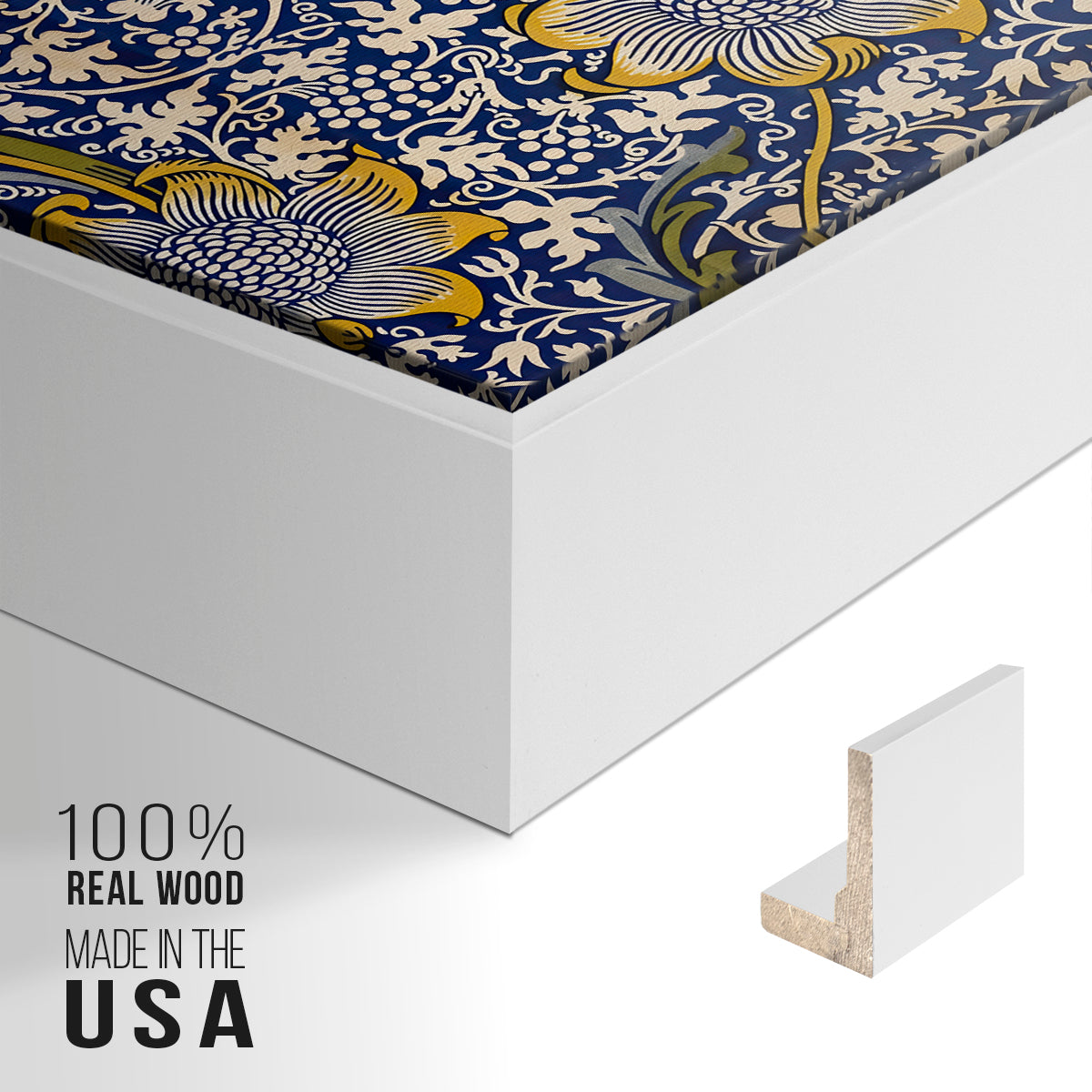 Kennet - Indigo/Gold, 1883 - Floater Framed Canvas Print