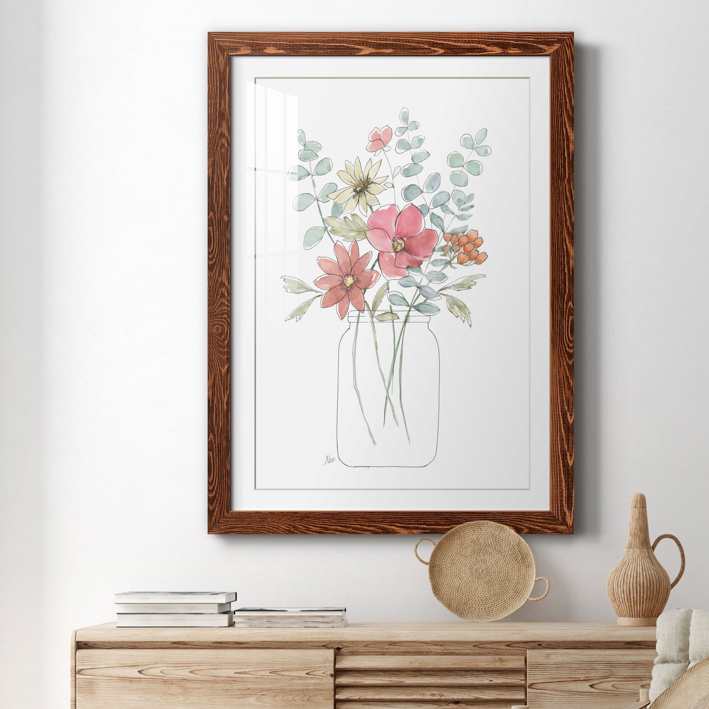 Whimsical Wildflowers II - Premium Framed Print - Distressed Barnwood Frame - Ready to Hang