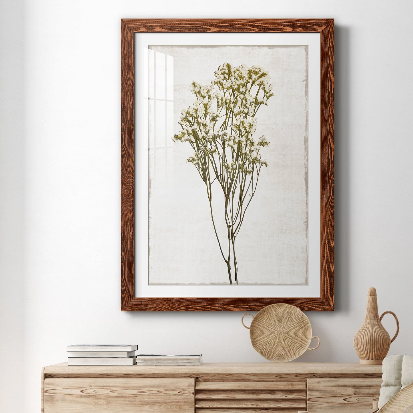 Farmhouse Pressed Flower II - Barnwood Framed Art Print