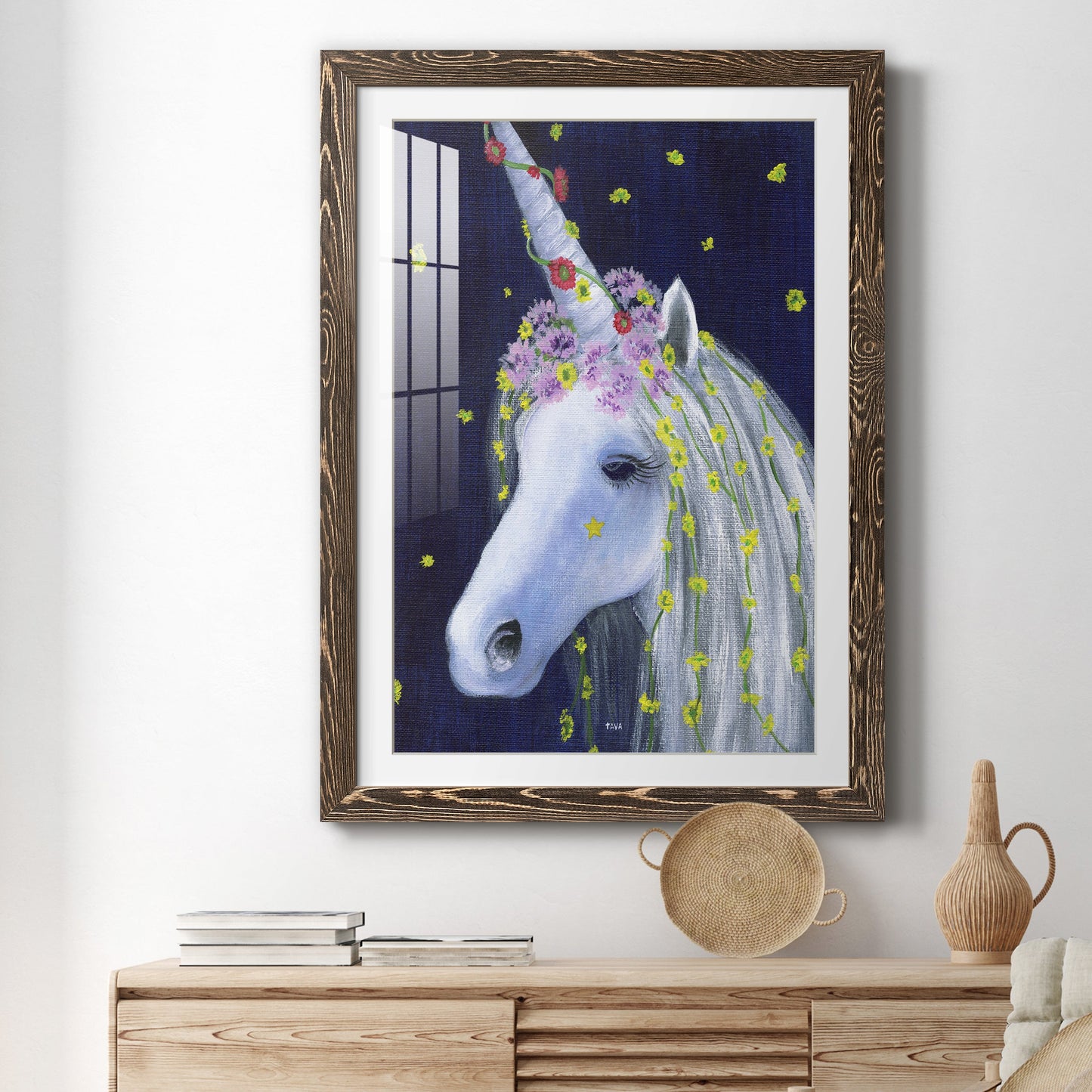 Unicorn IV - Premium Framed Print - Distressed Barnwood Frame - Ready to Hang