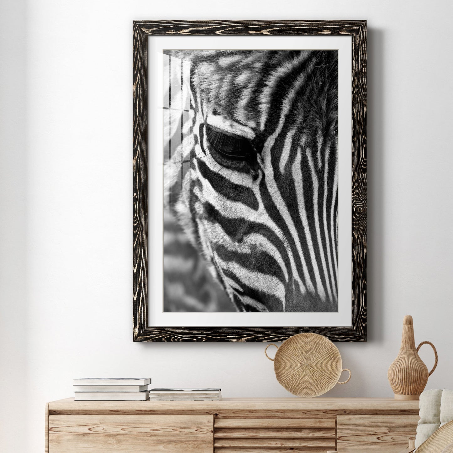 Zebra Colt - Premium Framed Print - Distressed Barnwood Frame - Ready to Hang