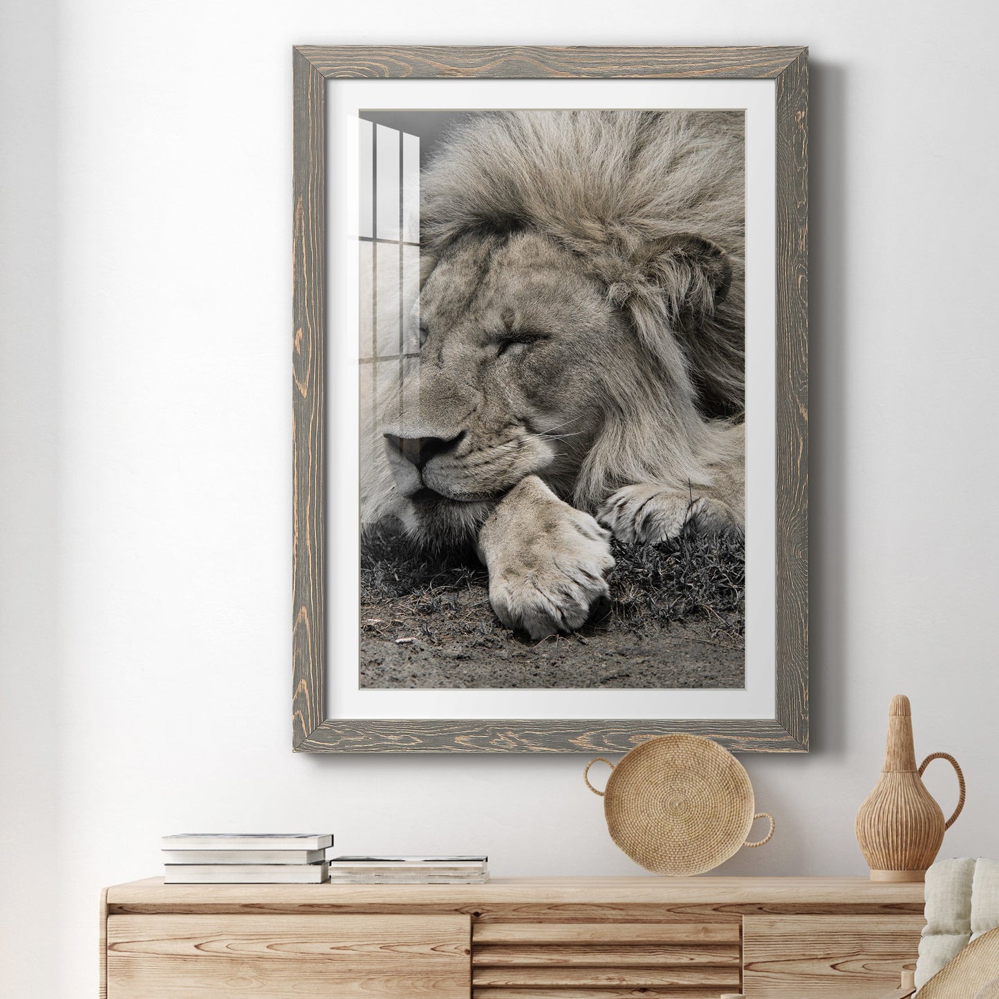 Sleepy Afternoon in Masai Mara - Premium Framed Print - Distressed Barnwood Frame - Ready to Hang