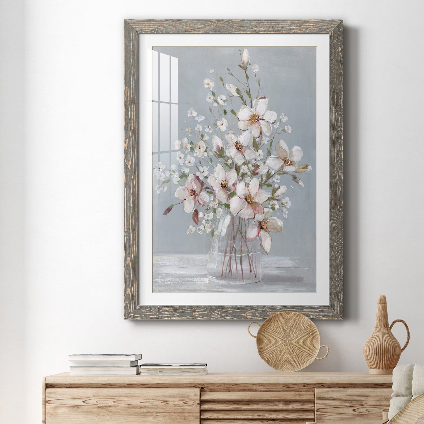 Magnolia Romance - Premium Framed Print - Distressed Barnwood Frame - Ready to Hang