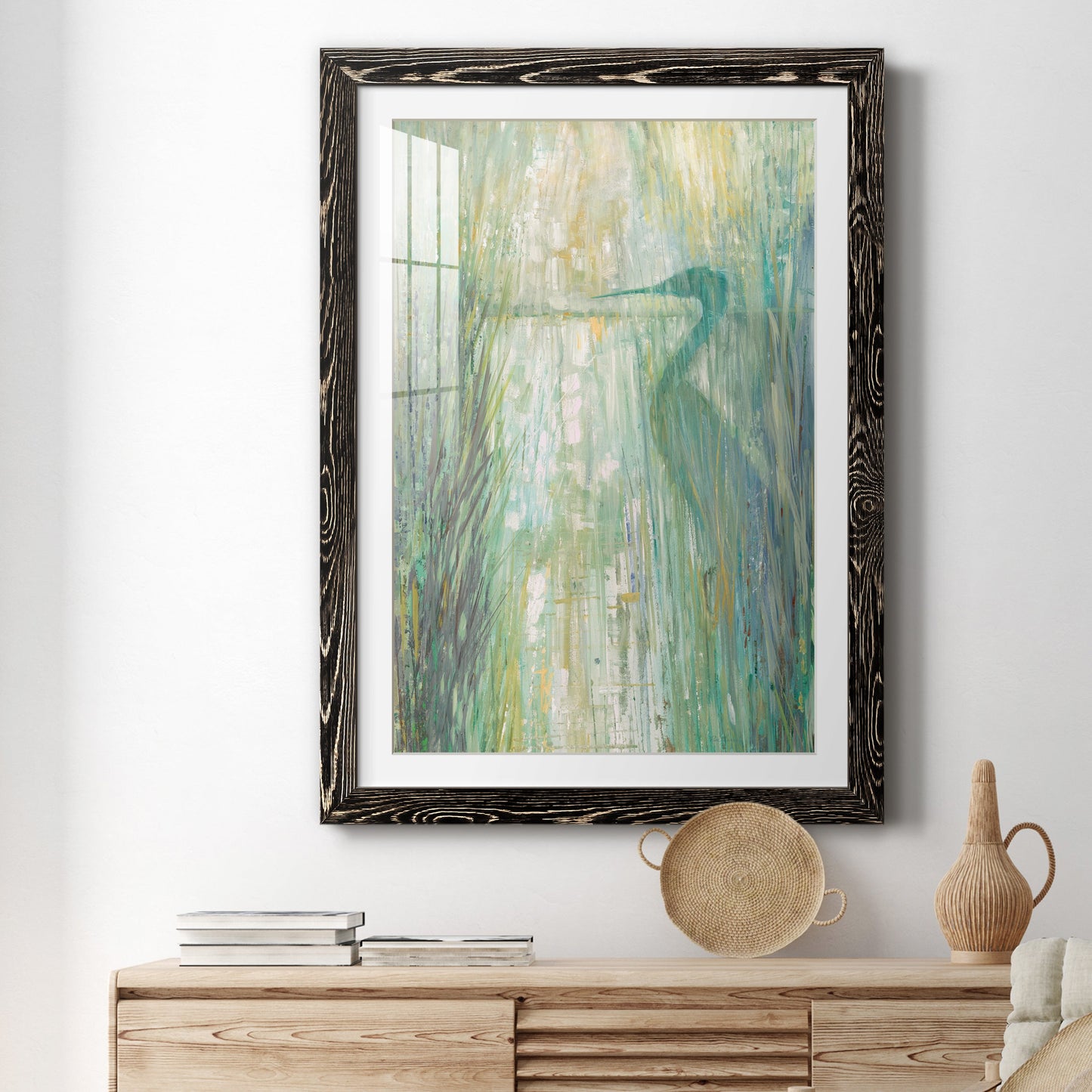 Morning Egret II - Premium Framed Print - Distressed Barnwood Frame - Ready to Hang