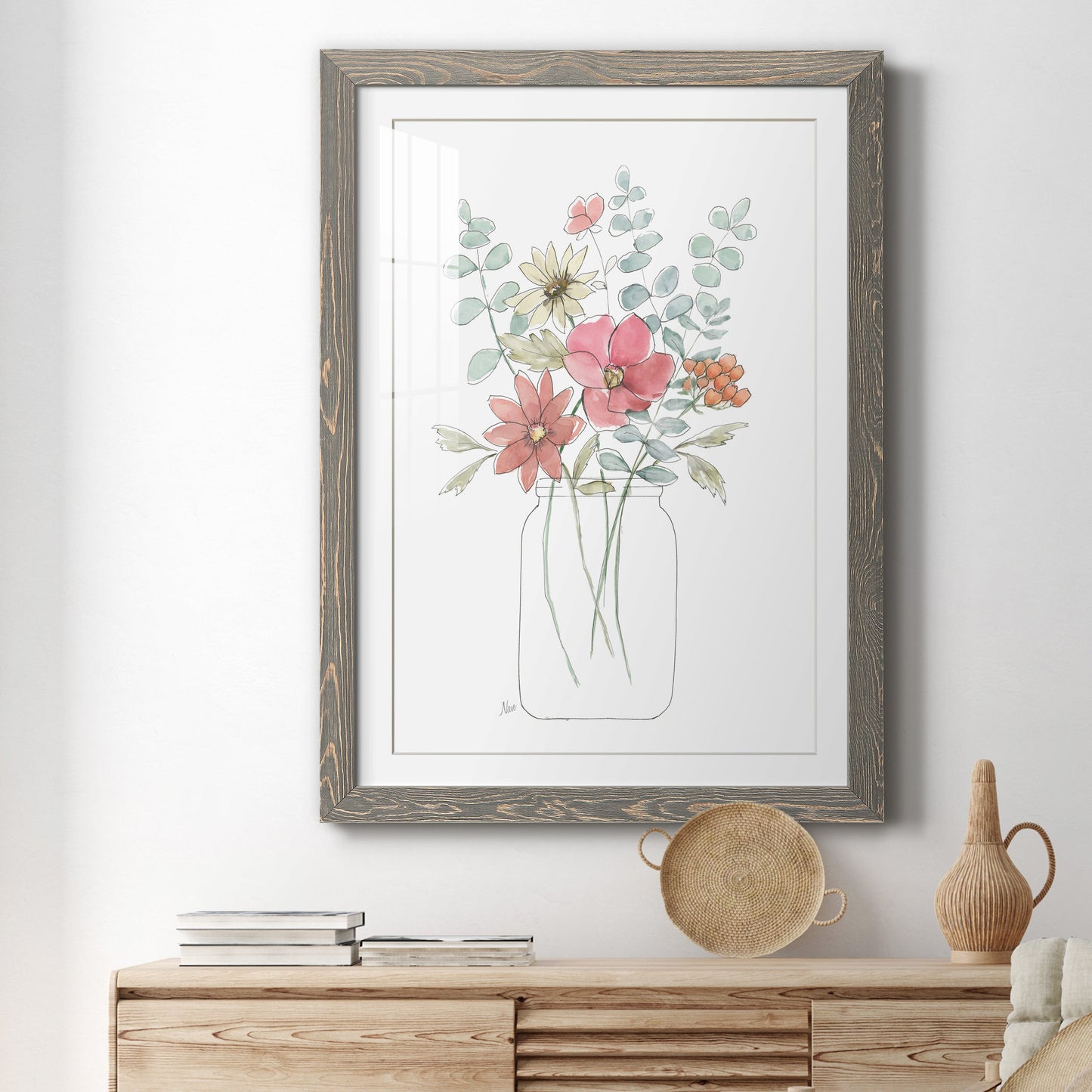 Whimsical Wildflowers II - Premium Framed Print - Distressed Barnwood Frame - Ready to Hang