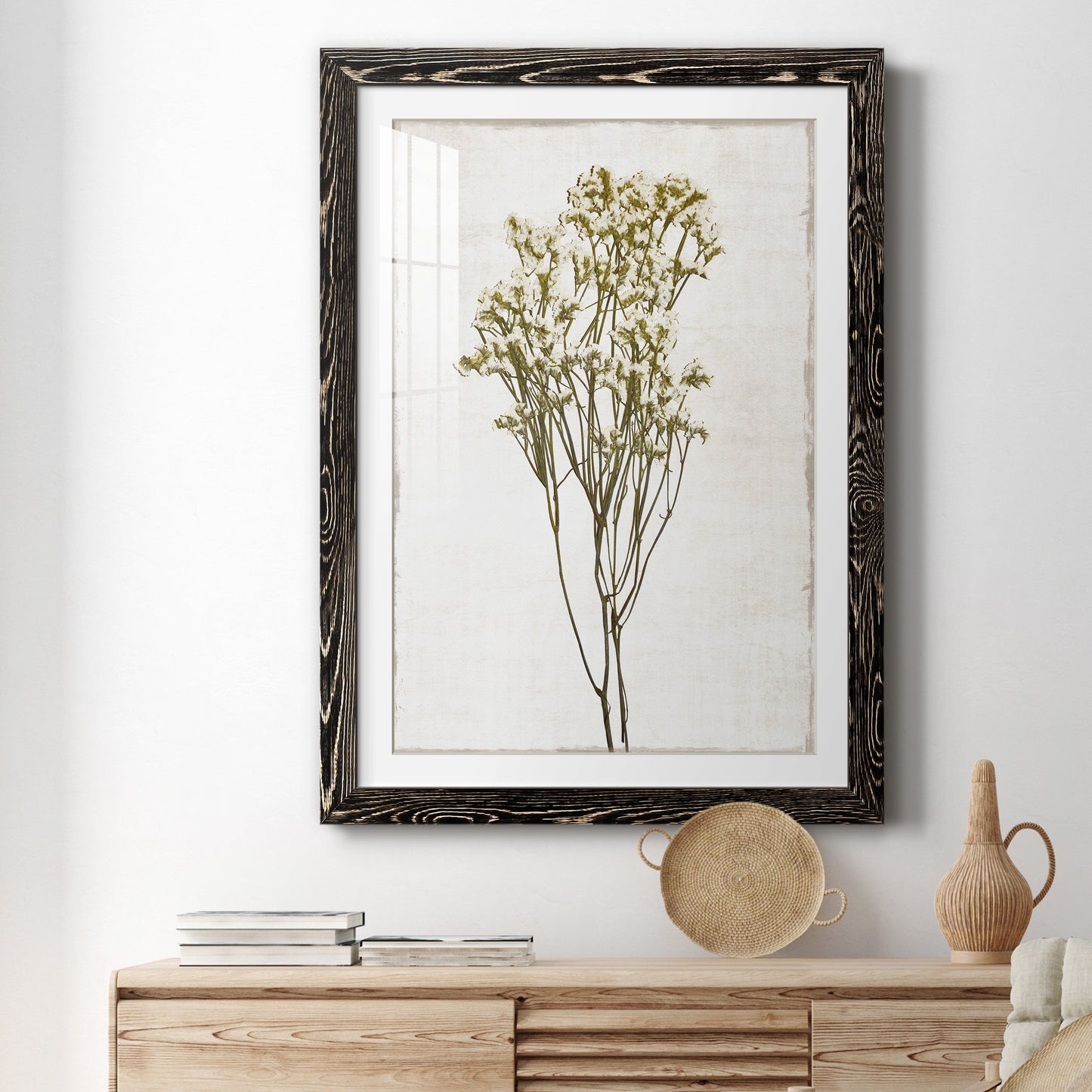 Farmhouse Pressed Flower II - Barnwood Framed Art Print