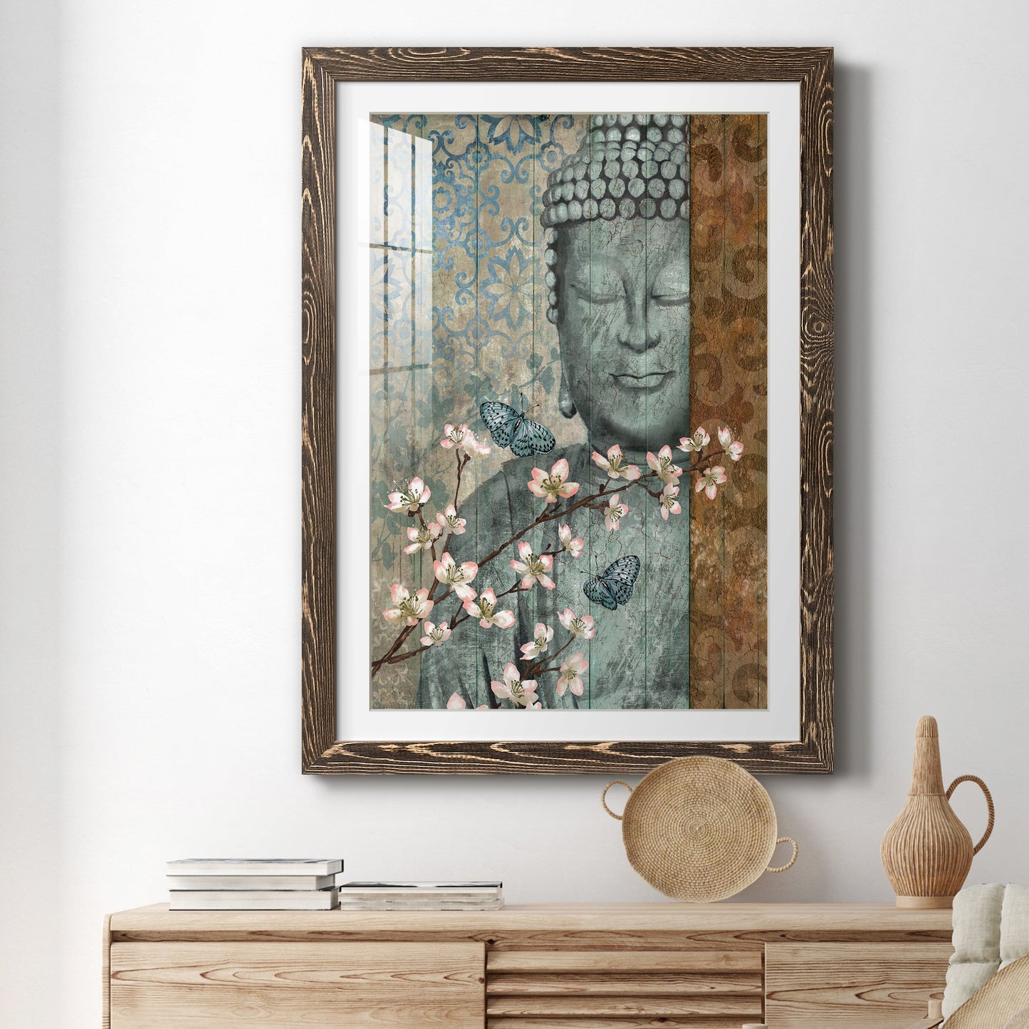 Buddha - Premium Framed Print - Distressed Barnwood Frame - Ready to Hang