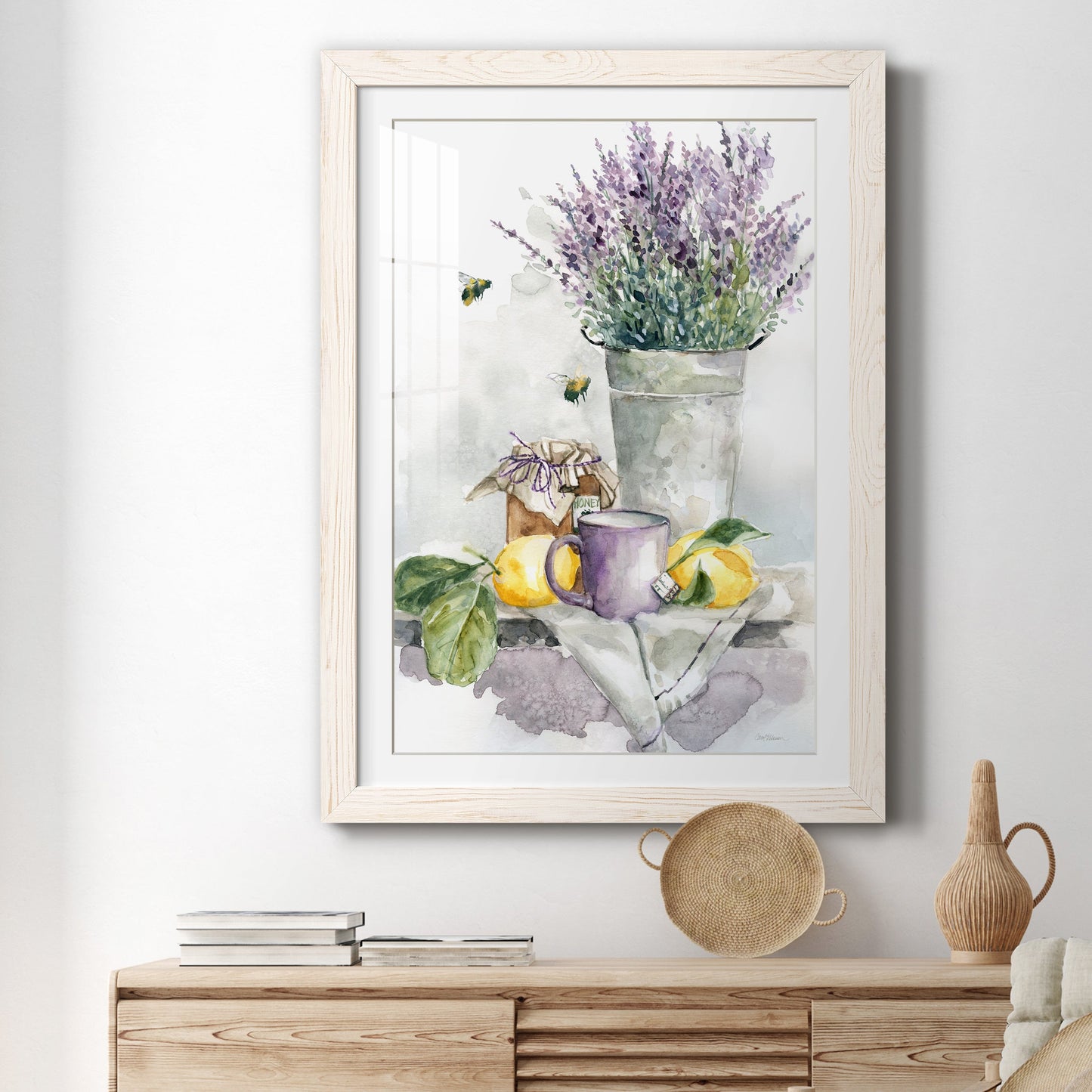 Lavender Lemon and Honey Tea - Premium Framed Print - Distressed Barnwood Frame - Ready to Hang