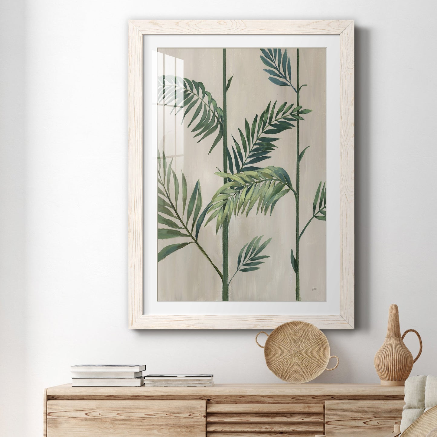 Modern Fronds II - Premium Framed Print - Distressed Barnwood Frame - Ready to Hang