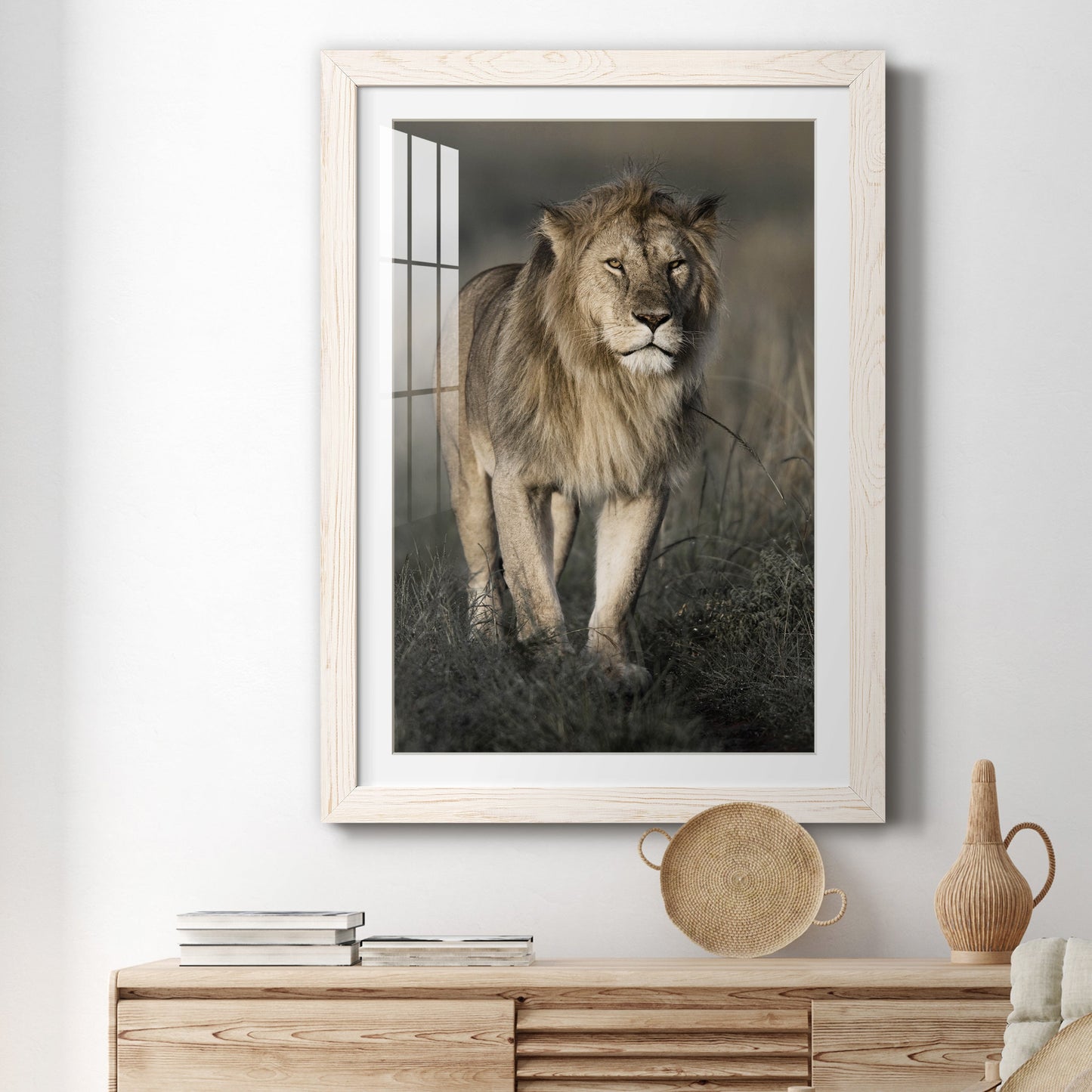 Morning Walk in Masai Mara - Premium Framed Print - Distressed Barnwood Frame - Ready to Hang