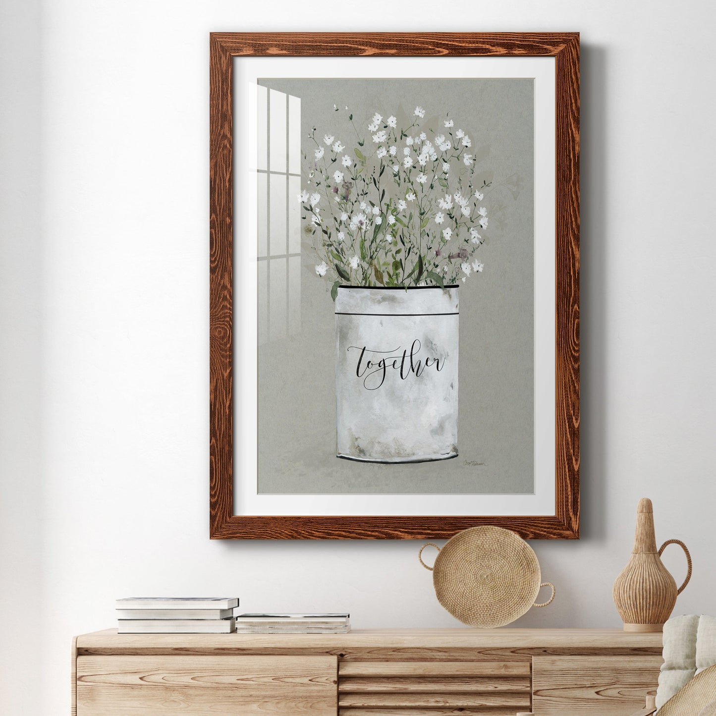 Bouquet of Grace Bucket Together - Premium Framed Print - Distressed Barnwood Frame - Ready to Hang