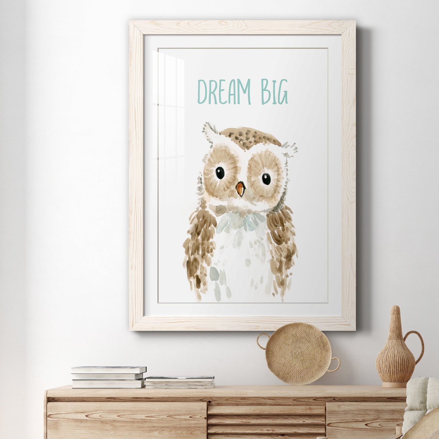 Dream Big Owl - Premium Framed Print - Distressed Barnwood Frame - Ready to Hang