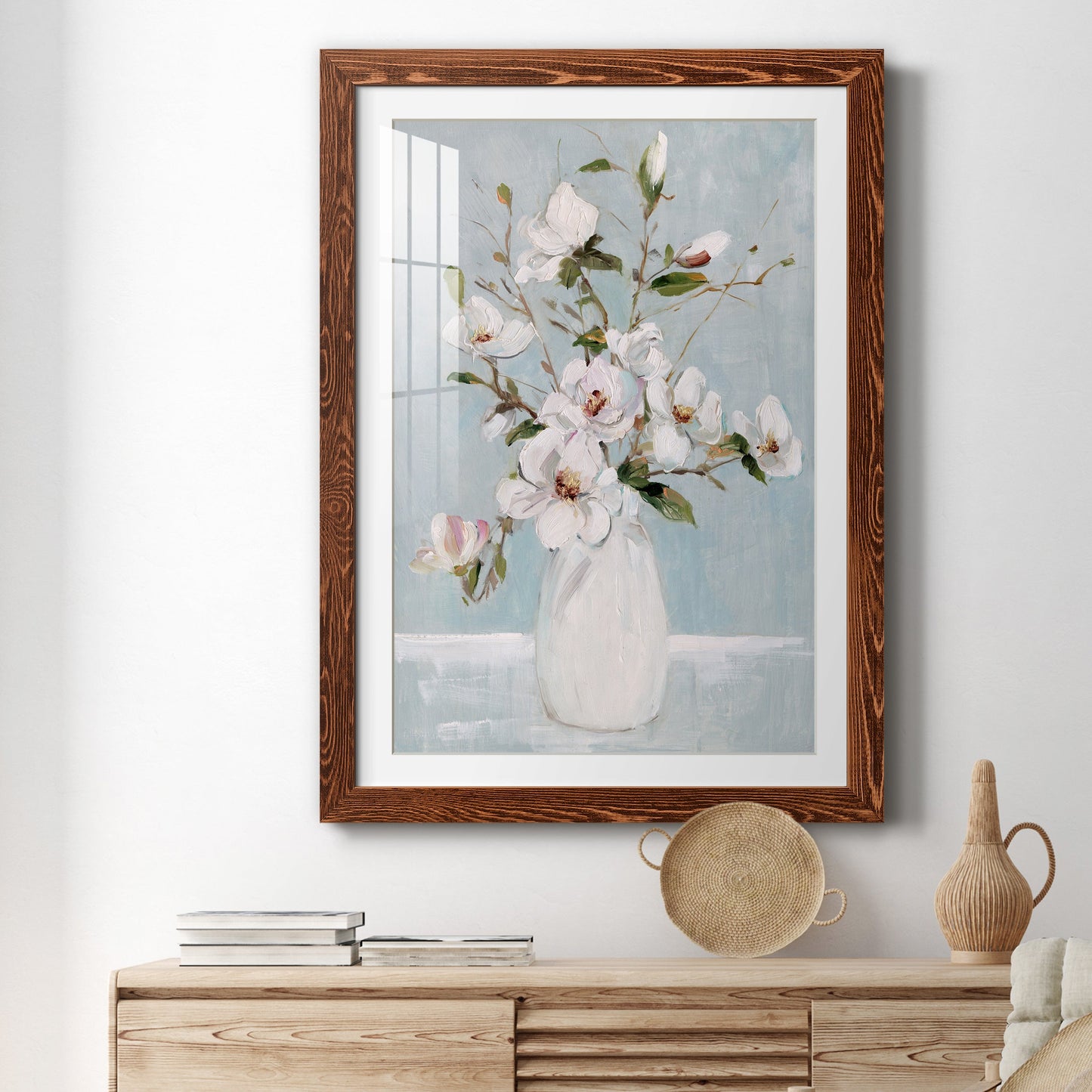 Magnolia Charm - Premium Framed Print - Distressed Barnwood Frame - Ready to Hang