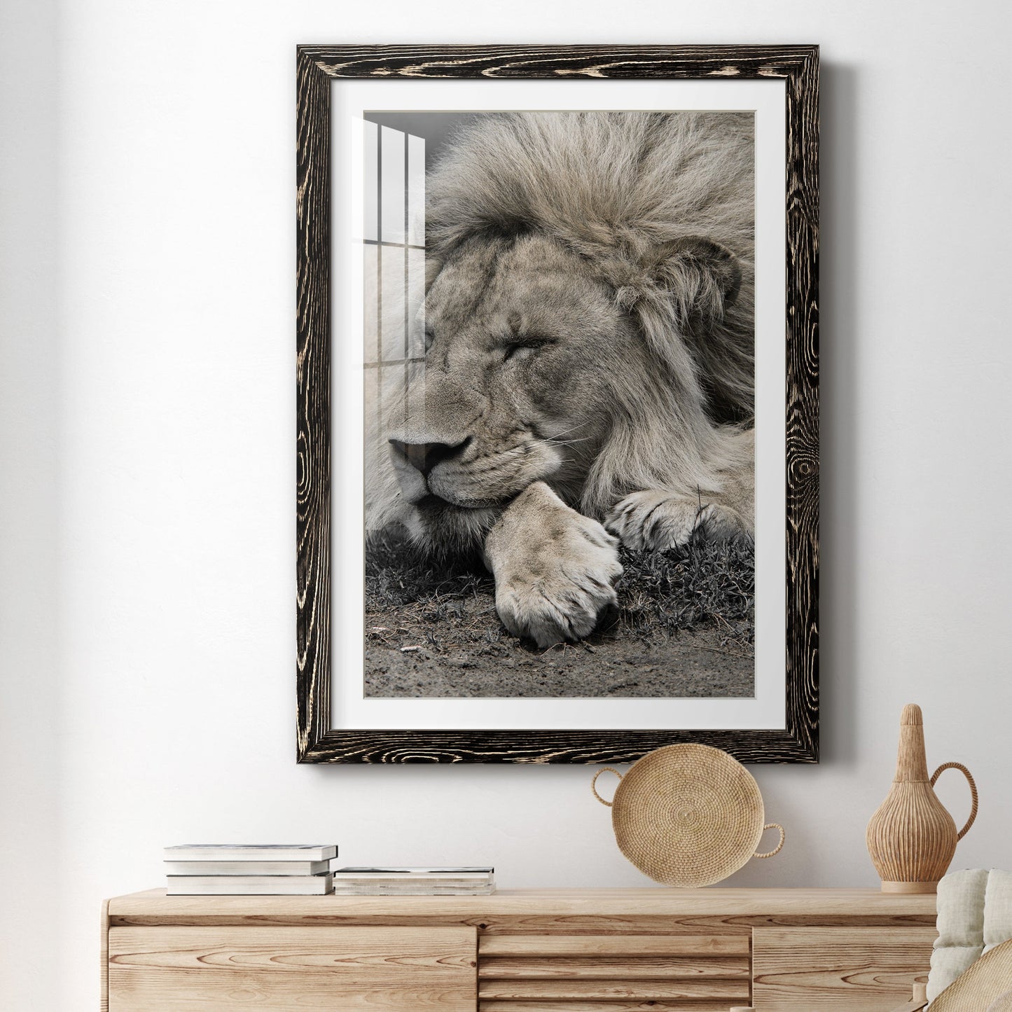 Sleepy Afternoon in Masai Mara - Premium Framed Print - Distressed Barnwood Frame - Ready to Hang