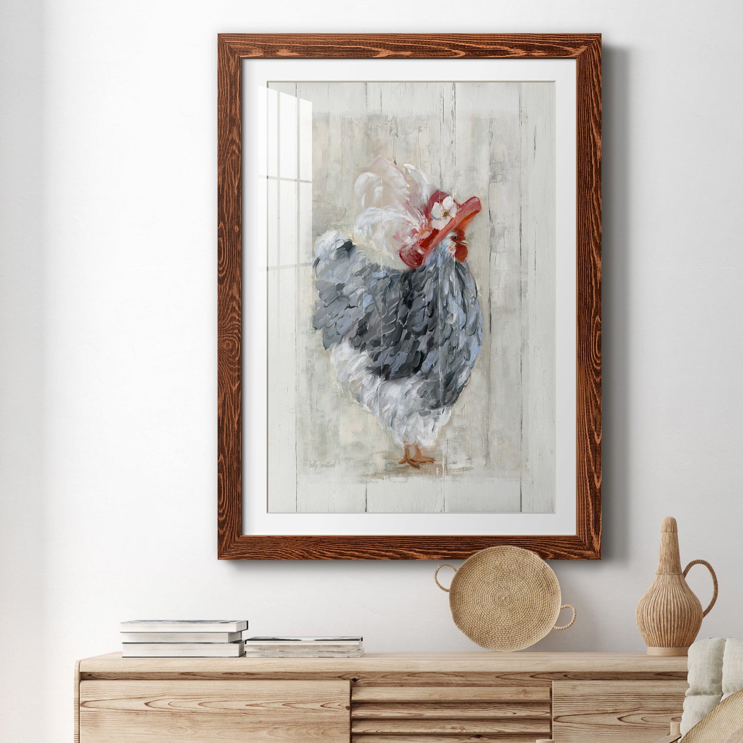 Sunday Best Hen - Premium Framed Print - Distressed Barnwood Frame - Ready to Hang