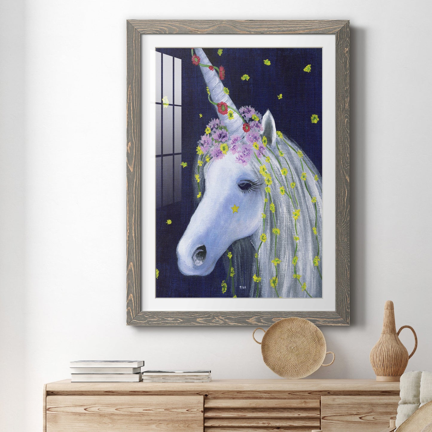 Unicorn IV - Premium Framed Print - Distressed Barnwood Frame - Ready to Hang