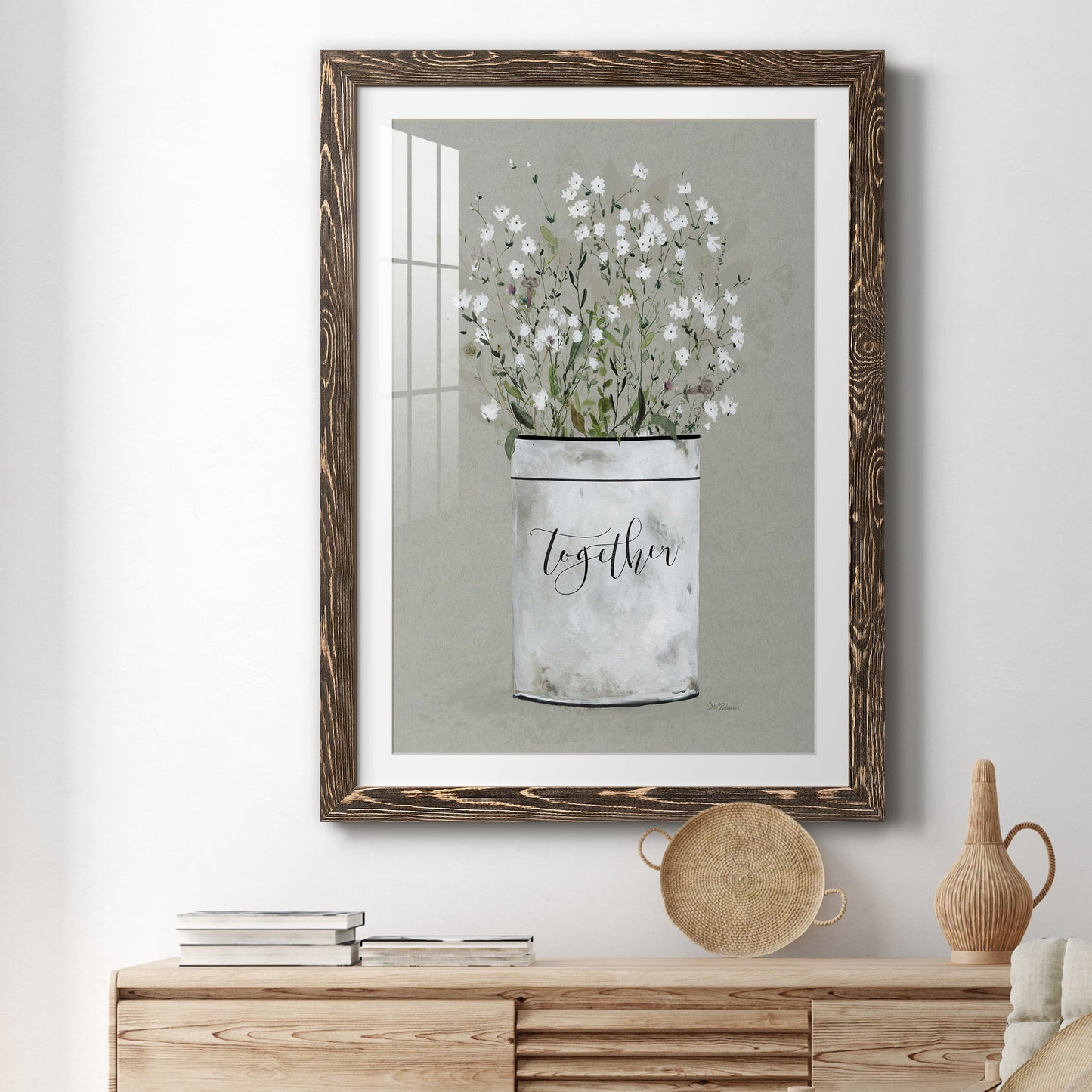 Bouquet of Grace Bucket Together - Premium Framed Print - Distressed Barnwood Frame - Ready to Hang