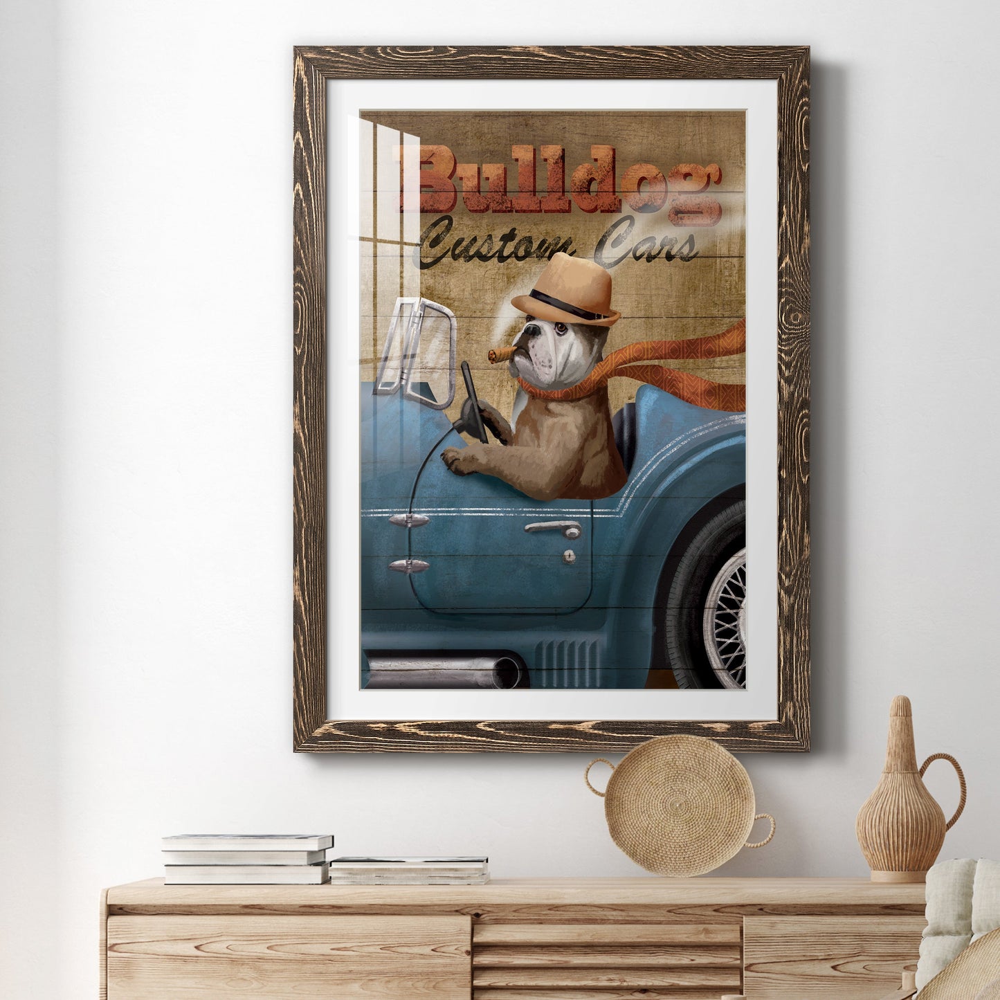 Bulldog Custom Cars - Premium Framed Print - Distressed Barnwood Frame - Ready to Hang