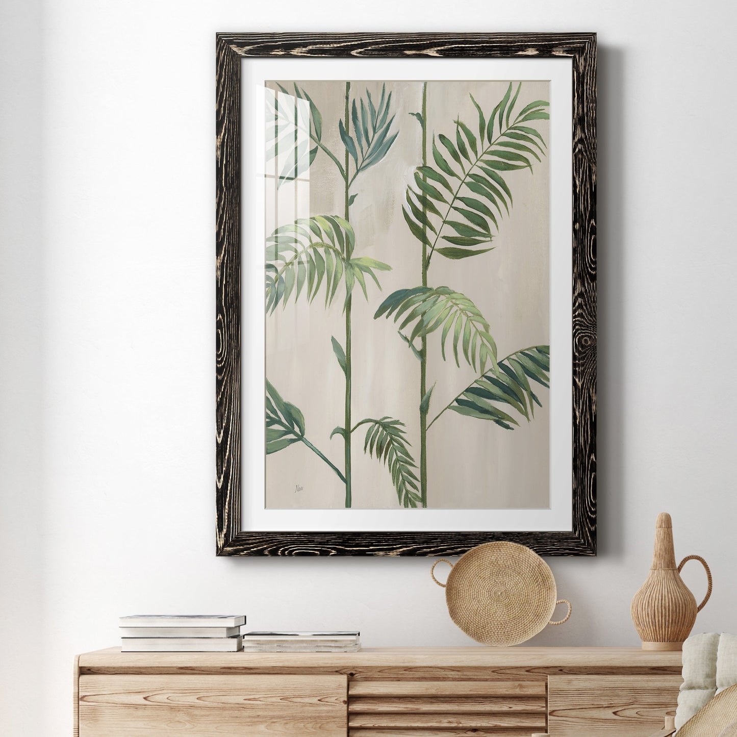 Modern Fronds I - Premium Framed Print - Distressed Barnwood Frame - Ready to Hang