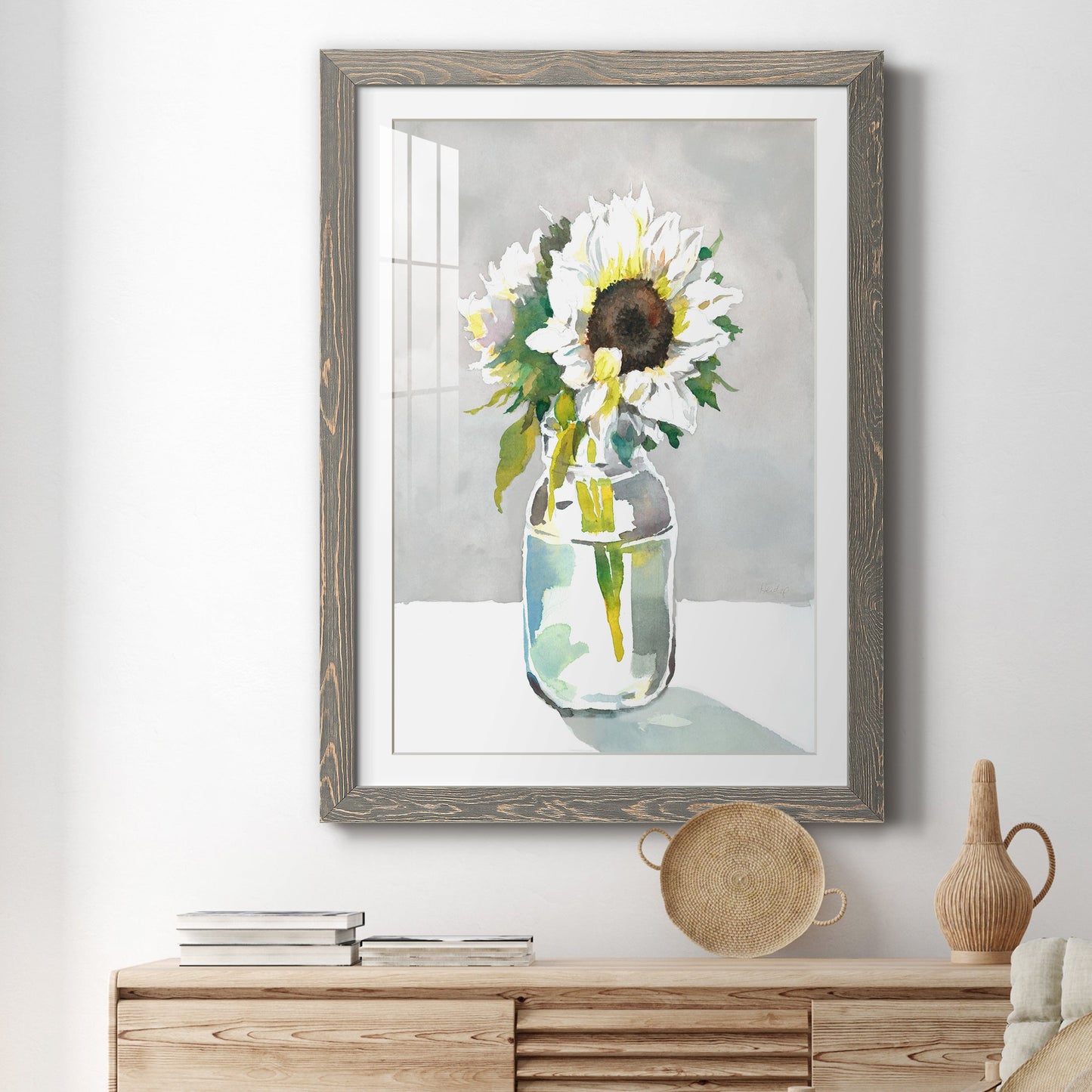 Sunflower I - Premium Framed Print - Distressed Barnwood Frame - Ready to Hang