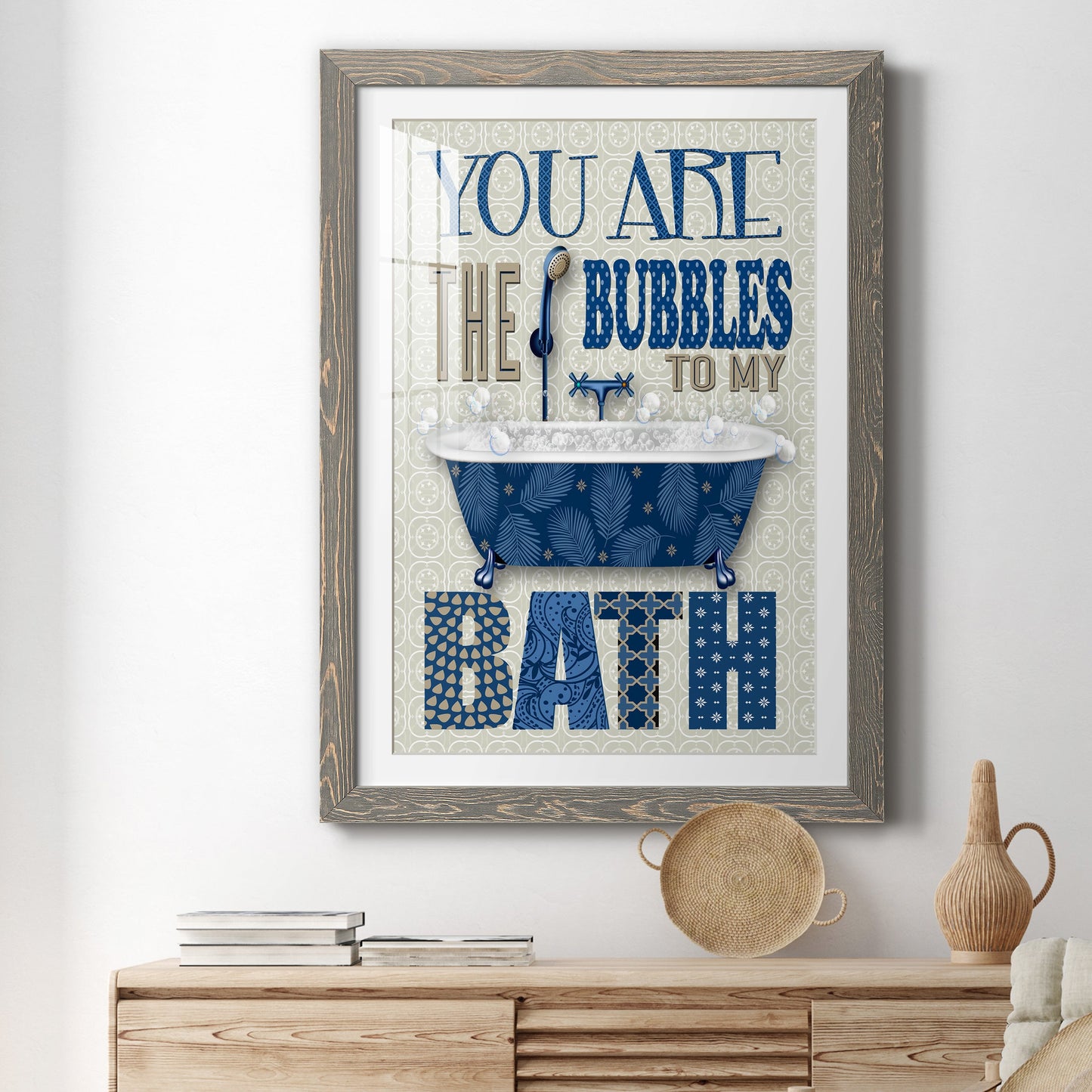 Bubble Bath - Premium Framed Print - Distressed Barnwood Frame - Ready to Hang