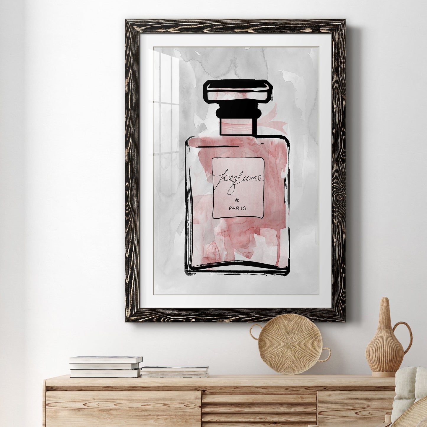 Blush Wash Perfume - Premium Framed Print - Distressed Barnwood Frame - Ready to Hang